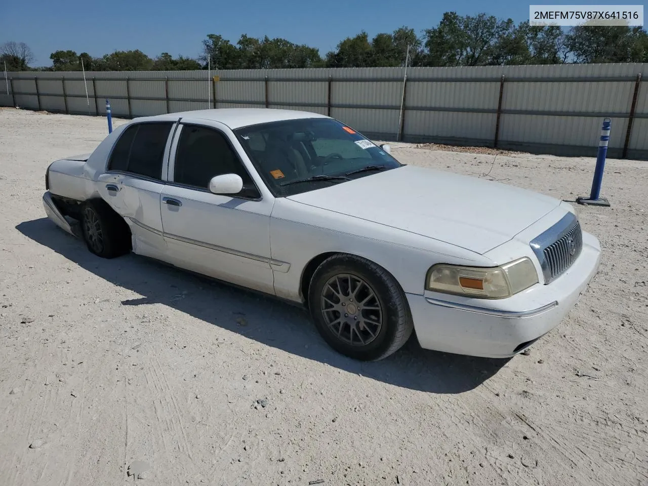 2007 Mercury Grand Marquis Ls VIN: 2MEFM75V87X641516 Lot: 75110484