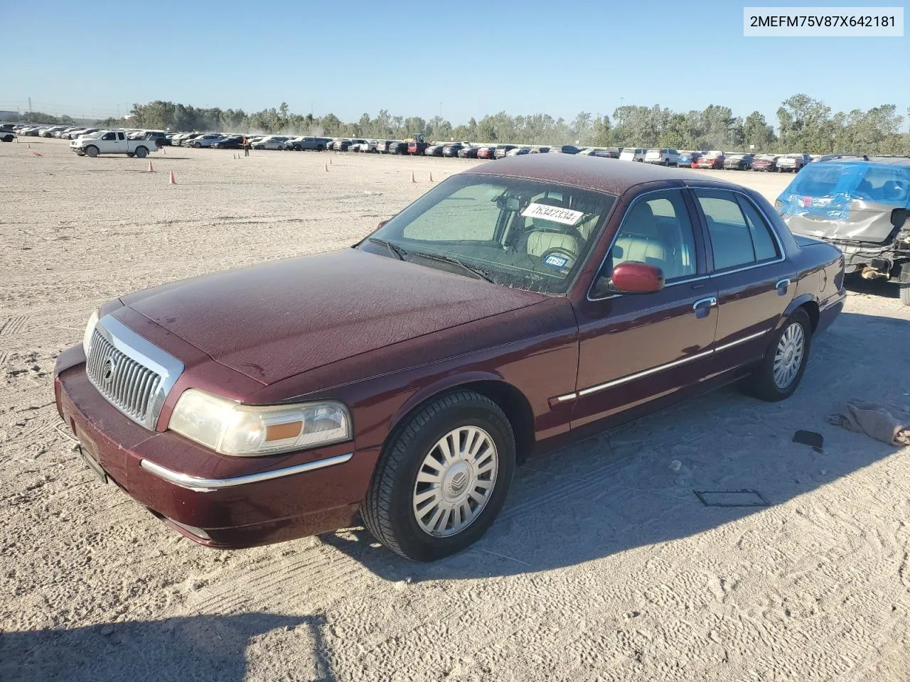 2007 Mercury Grand Marquis Ls VIN: 2MEFM75V87X642181 Lot: 76342334