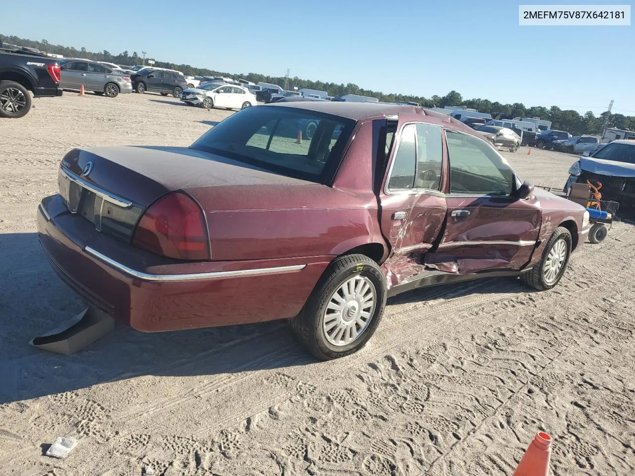 2007 Mercury Grand Marquis Ls VIN: 2MEFM75V87X642181 Lot: 76342334