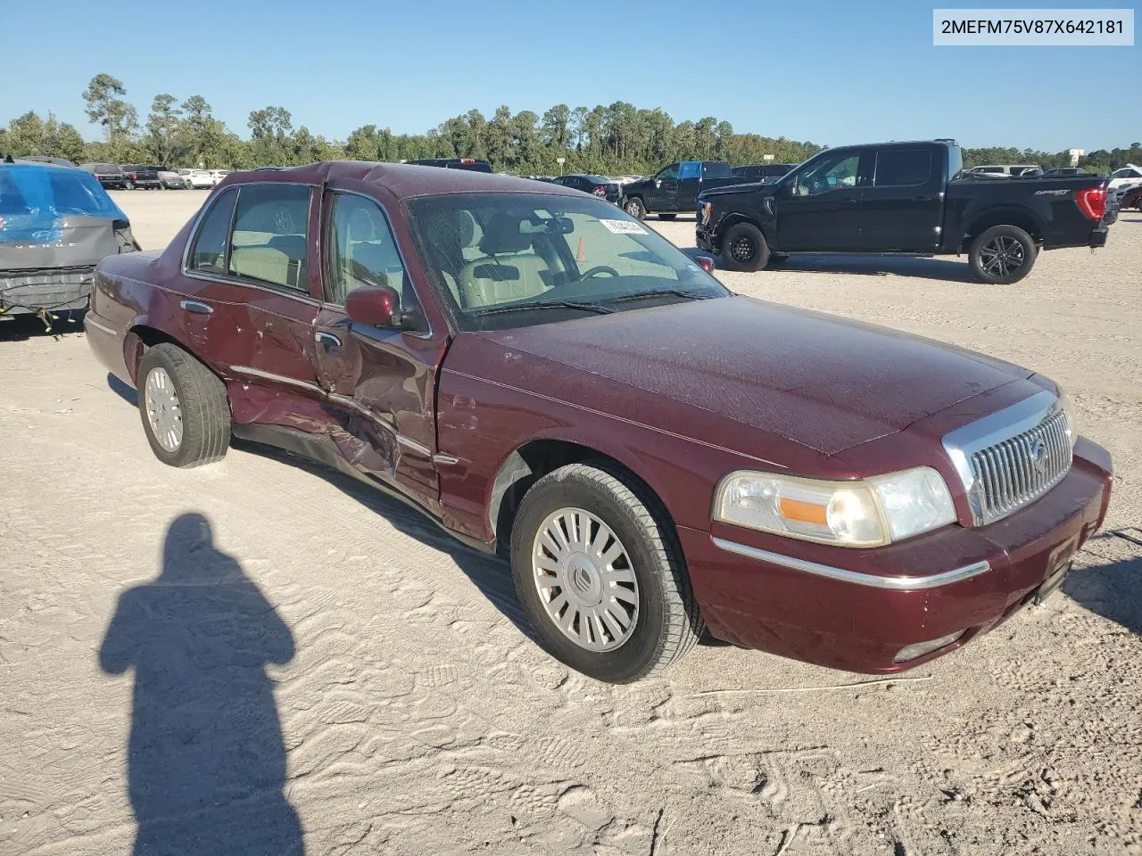 2007 Mercury Grand Marquis Ls VIN: 2MEFM75V87X642181 Lot: 76342334