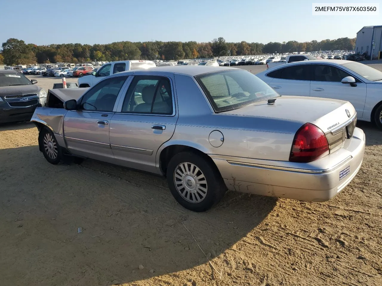 2007 Mercury Grand Marquis Ls VIN: 2MEFM75V87X603560 Lot: 77476074