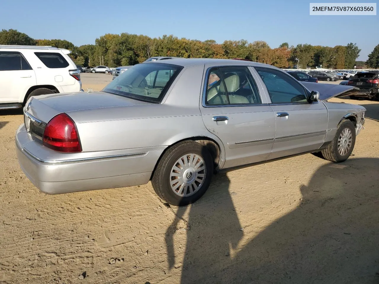 2007 Mercury Grand Marquis Ls VIN: 2MEFM75V87X603560 Lot: 77476074