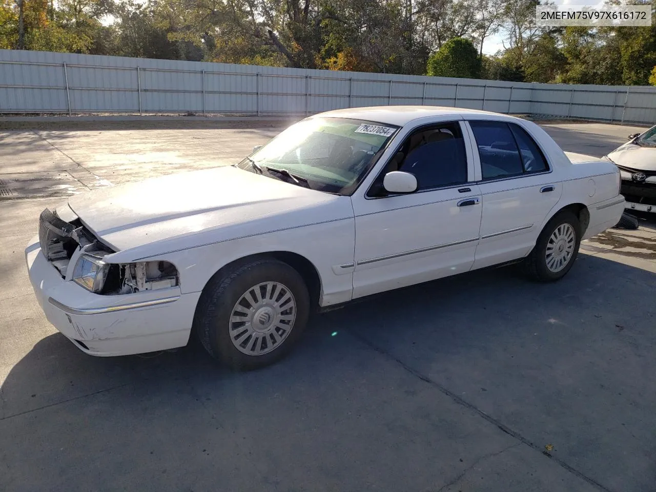 2007 Mercury Grand Marquis Ls VIN: 2MEFM75V97X616172 Lot: 78237054