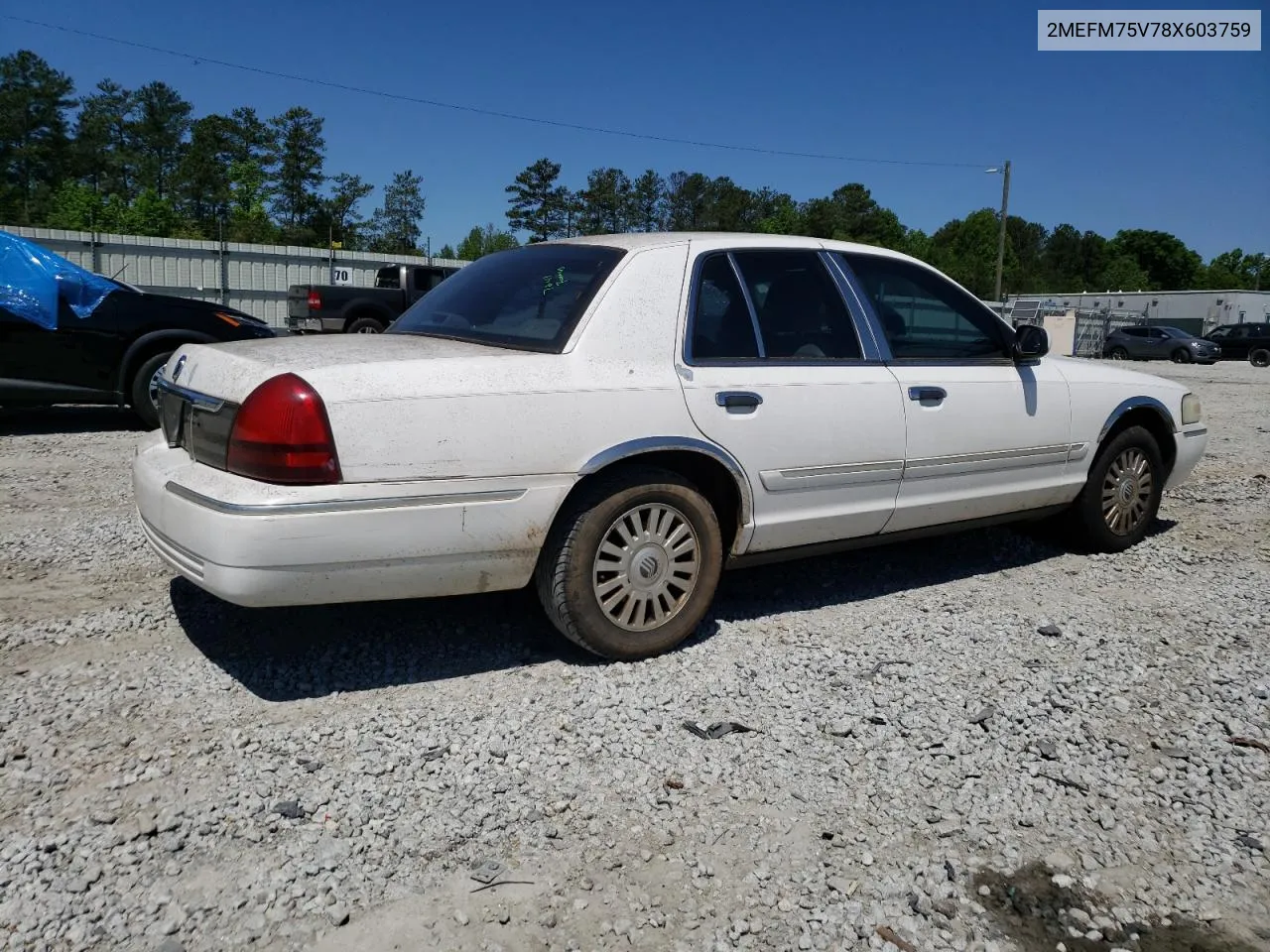 2008 Mercury Grand Marquis Ls VIN: 2MEFM75V78X603759 Lot: 51592124