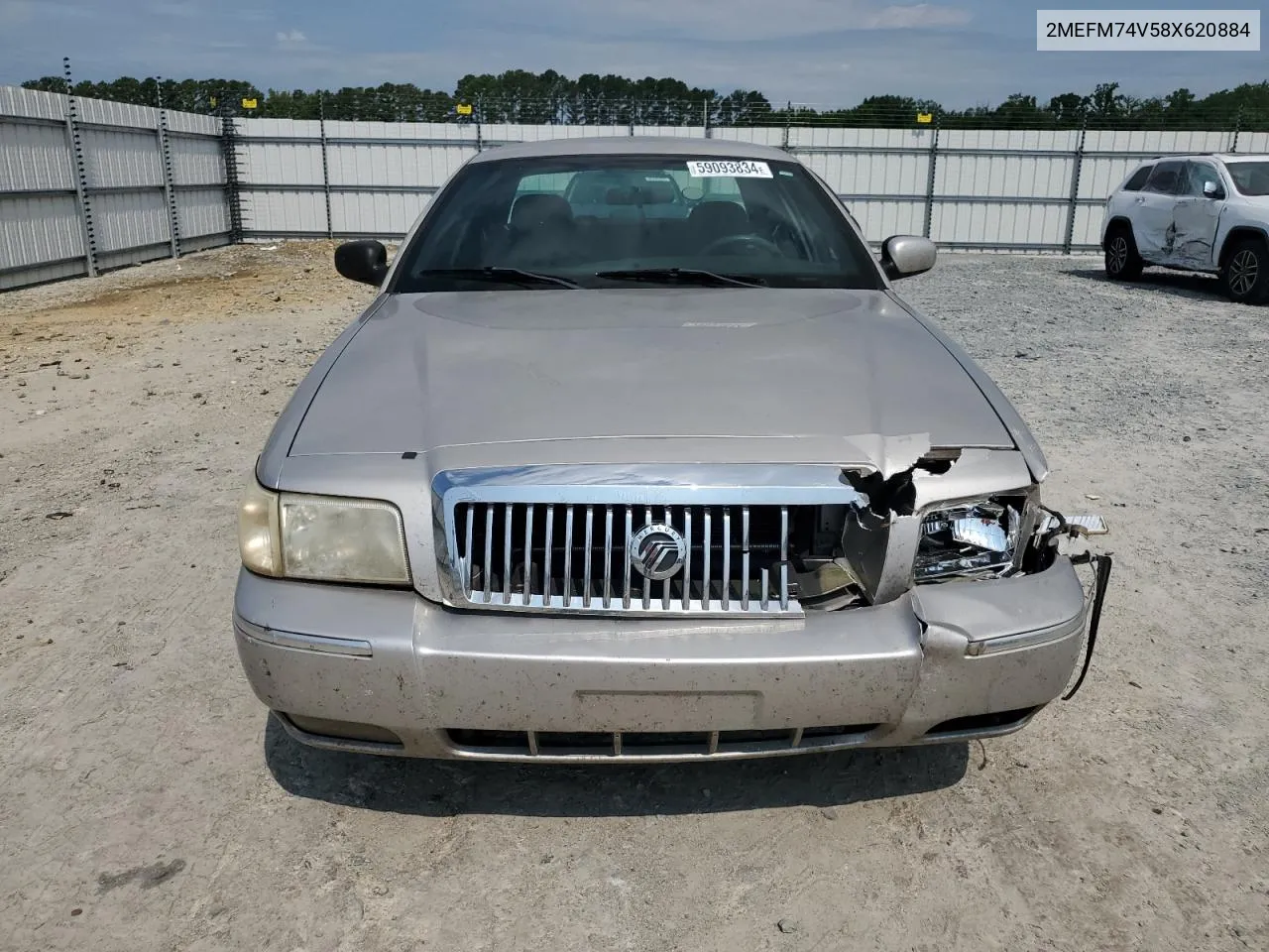 2008 Mercury Grand Marquis Gs VIN: 2MEFM74V58X620884 Lot: 59093834