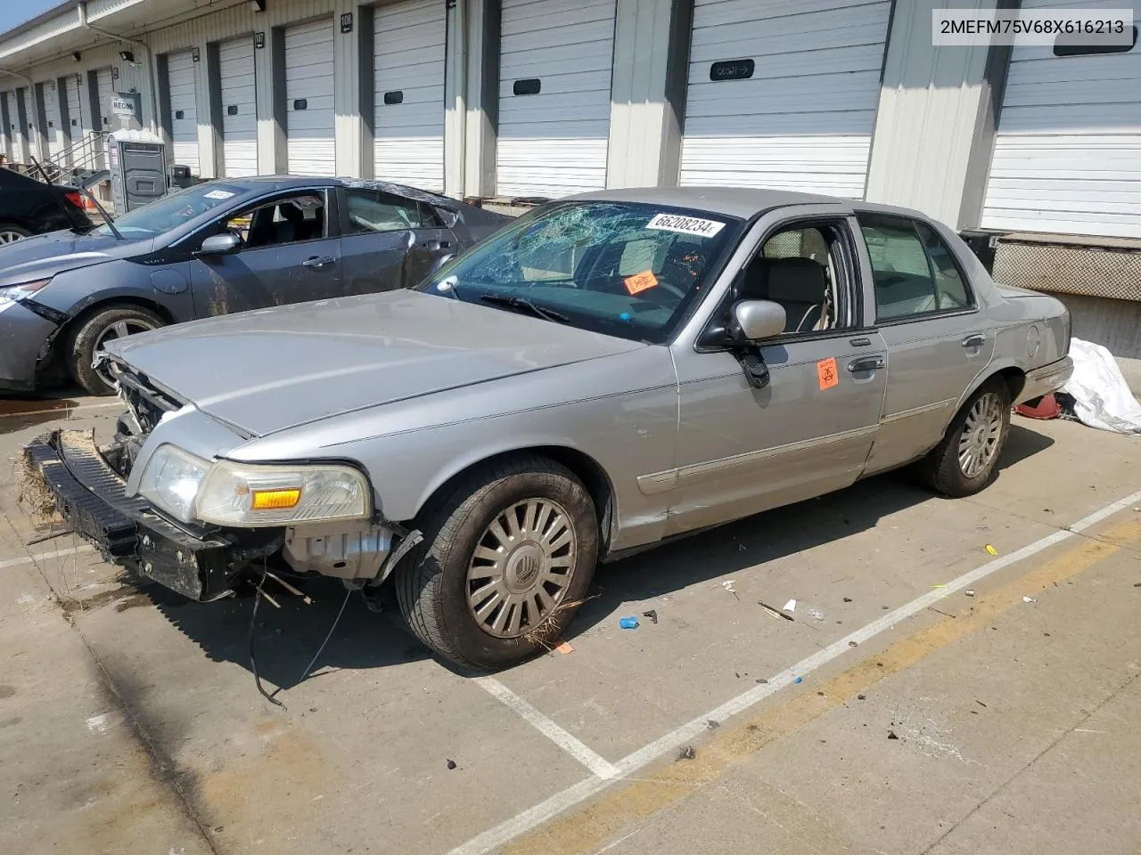 2008 Mercury Grand Marquis Ls VIN: 2MEFM75V68X616213 Lot: 66208234