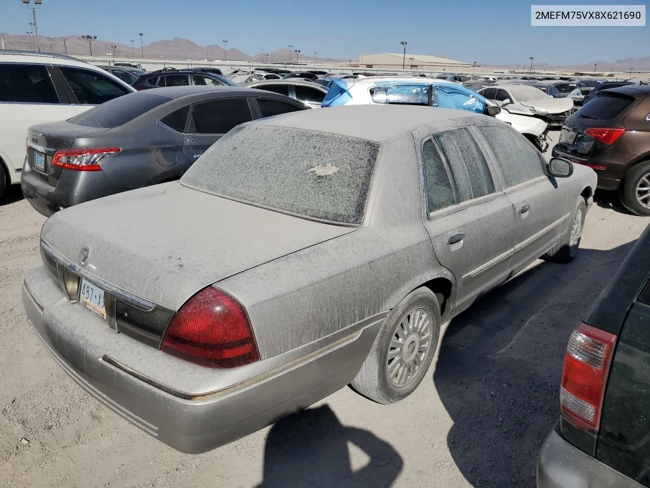 2008 Mercury Grand Marquis Ls VIN: 2MEFM75VX8X621690 Lot: 66443964