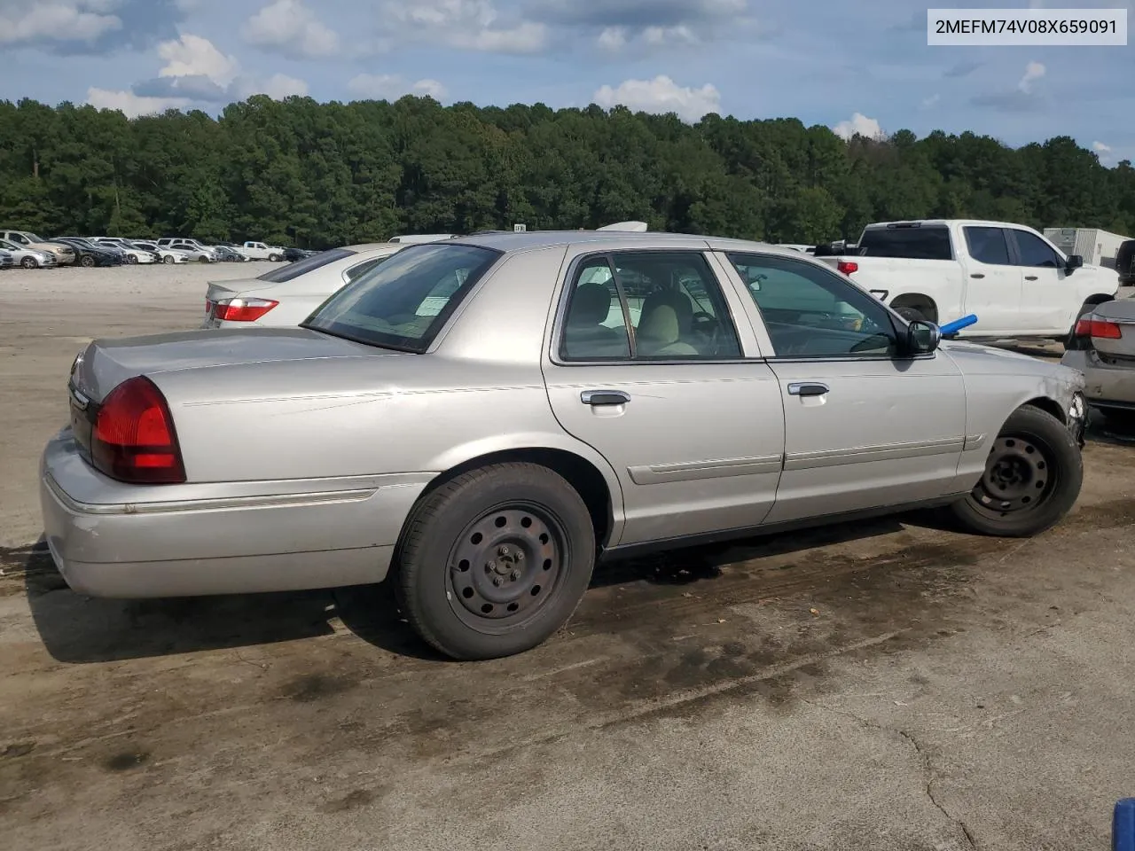 2008 Mercury Grand Marquis Gs VIN: 2MEFM74V08X659091 Lot: 72739914