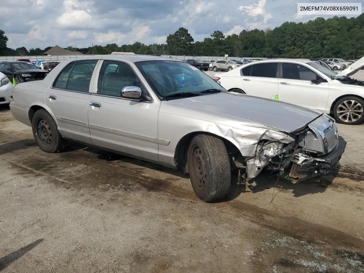 2008 Mercury Grand Marquis Gs VIN: 2MEFM74V08X659091 Lot: 72739914