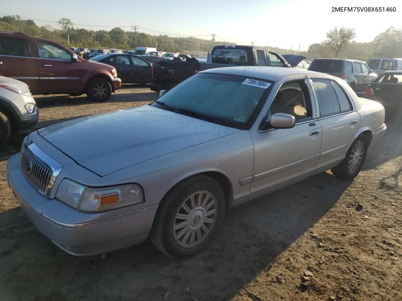 2008 Mercury Grand Marquis Ls VIN: 2MEFM75V08X651460 Lot: 73957904