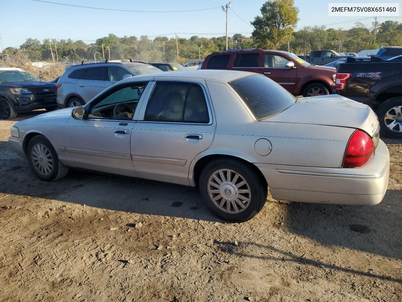 2008 Mercury Grand Marquis Ls VIN: 2MEFM75V08X651460 Lot: 73957904