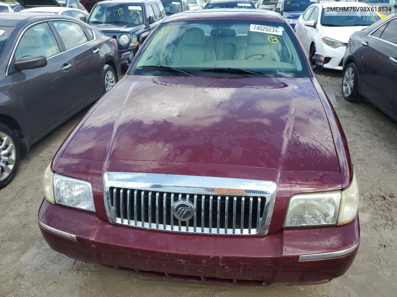 2008 Mercury Grand Marquis Ls VIN: 2MEHM75V98X615534 Lot: 74020234