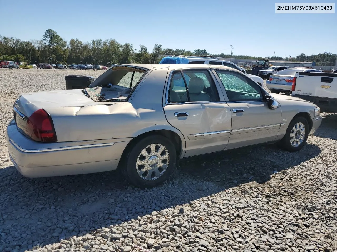 2008 Mercury Grand Marquis Ls VIN: 2MEHM75V08X610433 Lot: 74954794