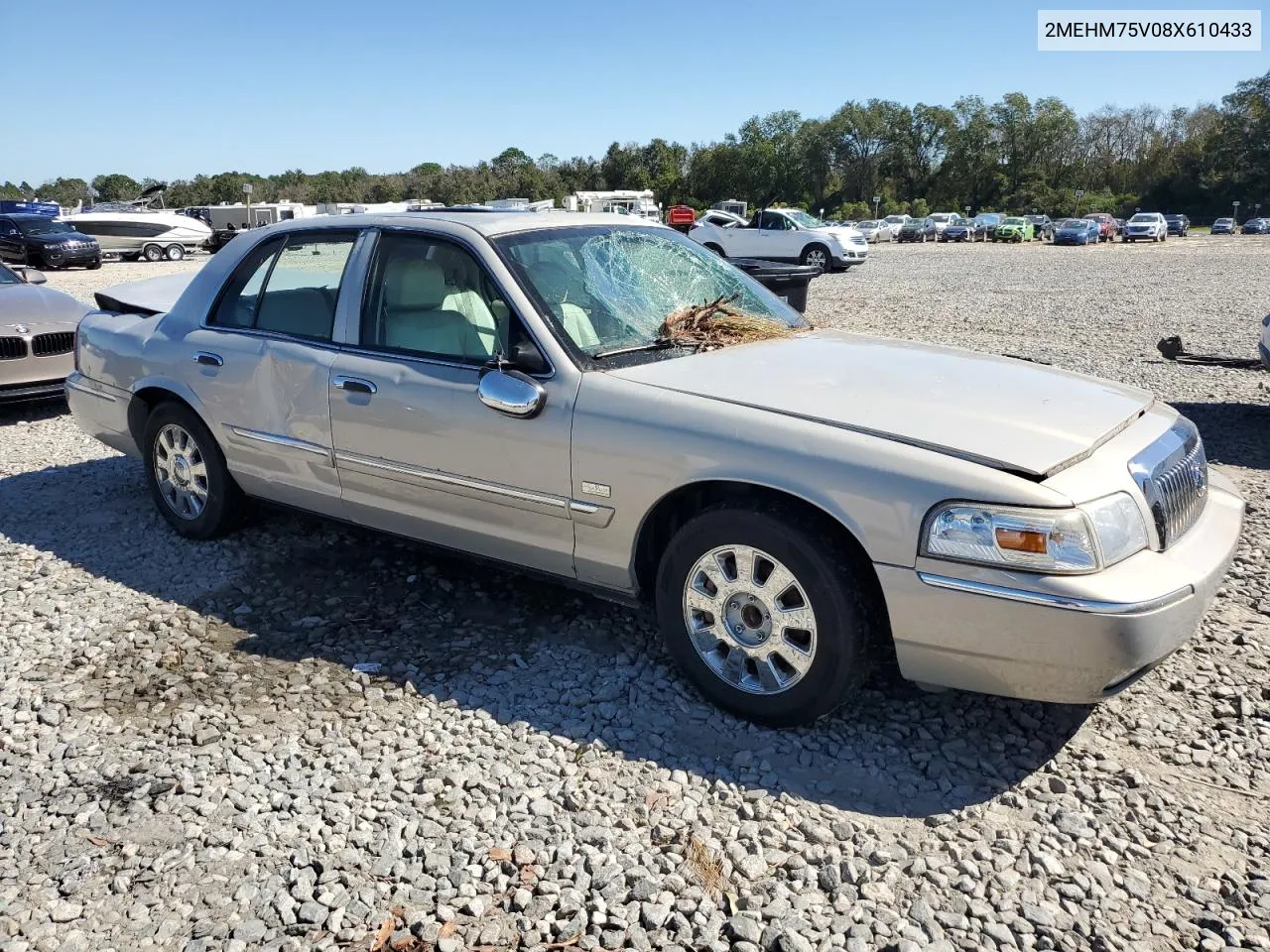 2008 Mercury Grand Marquis Ls VIN: 2MEHM75V08X610433 Lot: 74954794