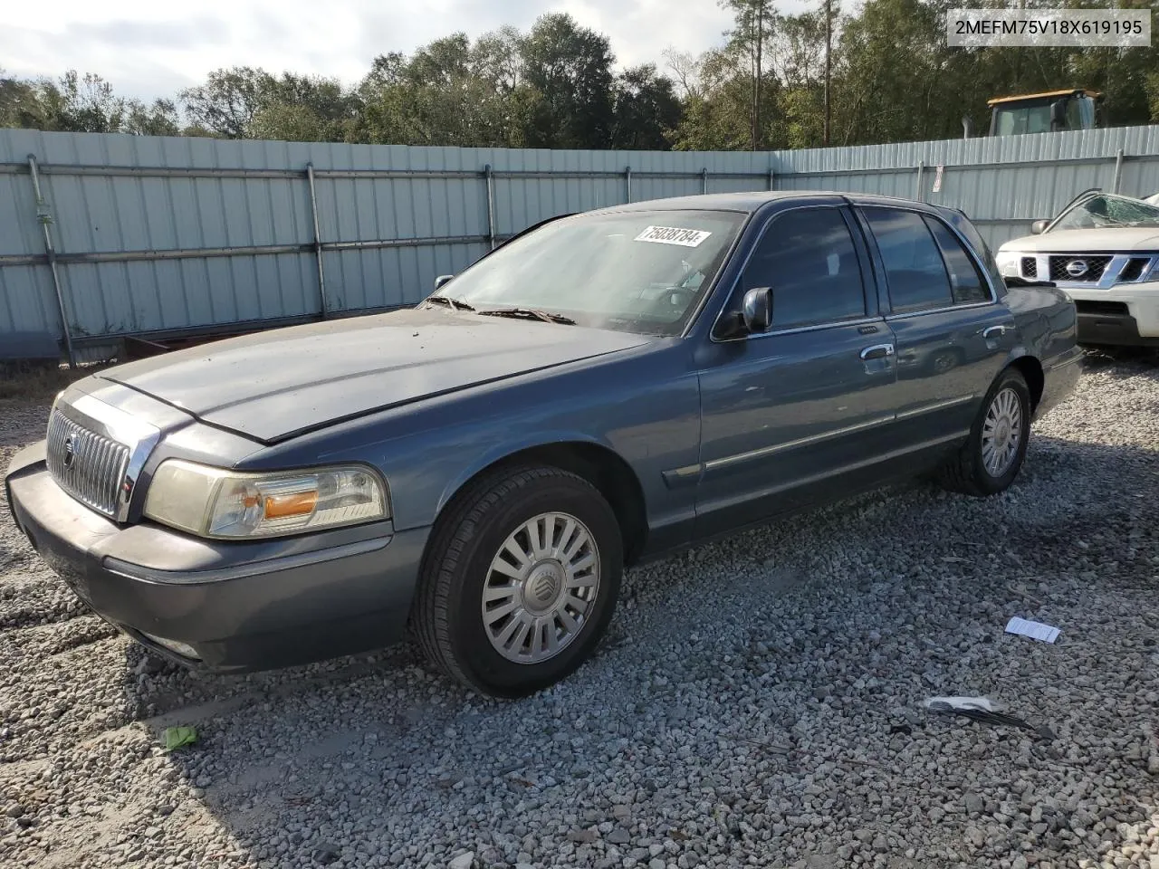 2008 Mercury Grand Marquis Ls VIN: 2MEFM75V18X619195 Lot: 75038784