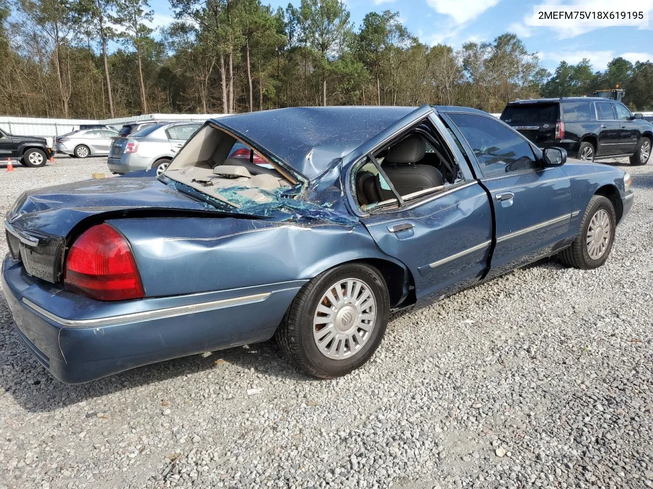 2008 Mercury Grand Marquis Ls VIN: 2MEFM75V18X619195 Lot: 75038784