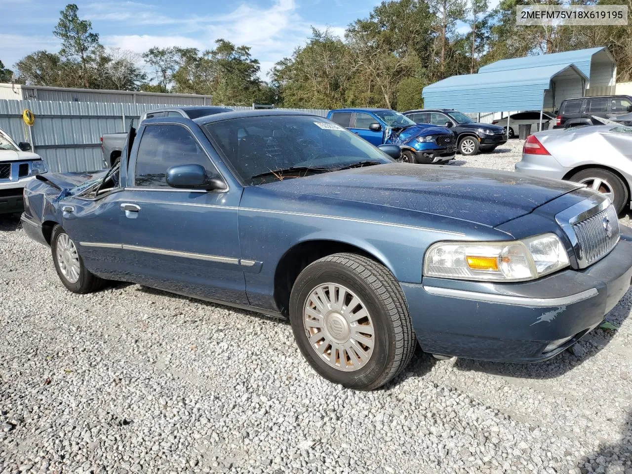 2008 Mercury Grand Marquis Ls VIN: 2MEFM75V18X619195 Lot: 75038784