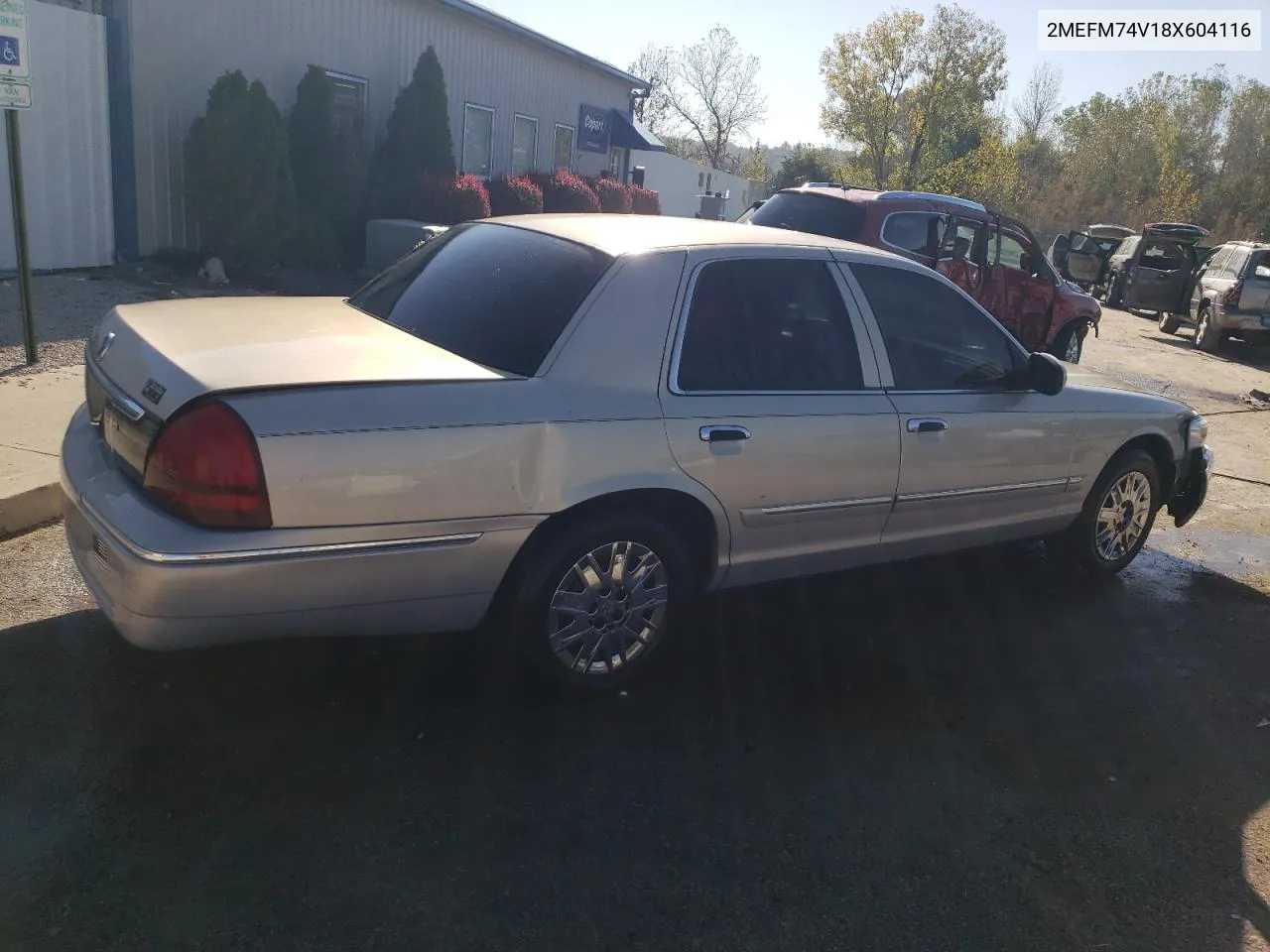 2008 Mercury Grand Marquis Gs VIN: 2MEFM74V18X604116 Lot: 75706444