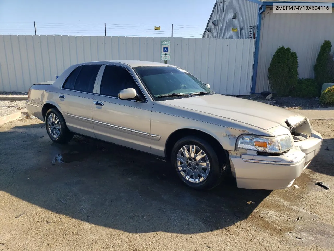 2008 Mercury Grand Marquis Gs VIN: 2MEFM74V18X604116 Lot: 75706444