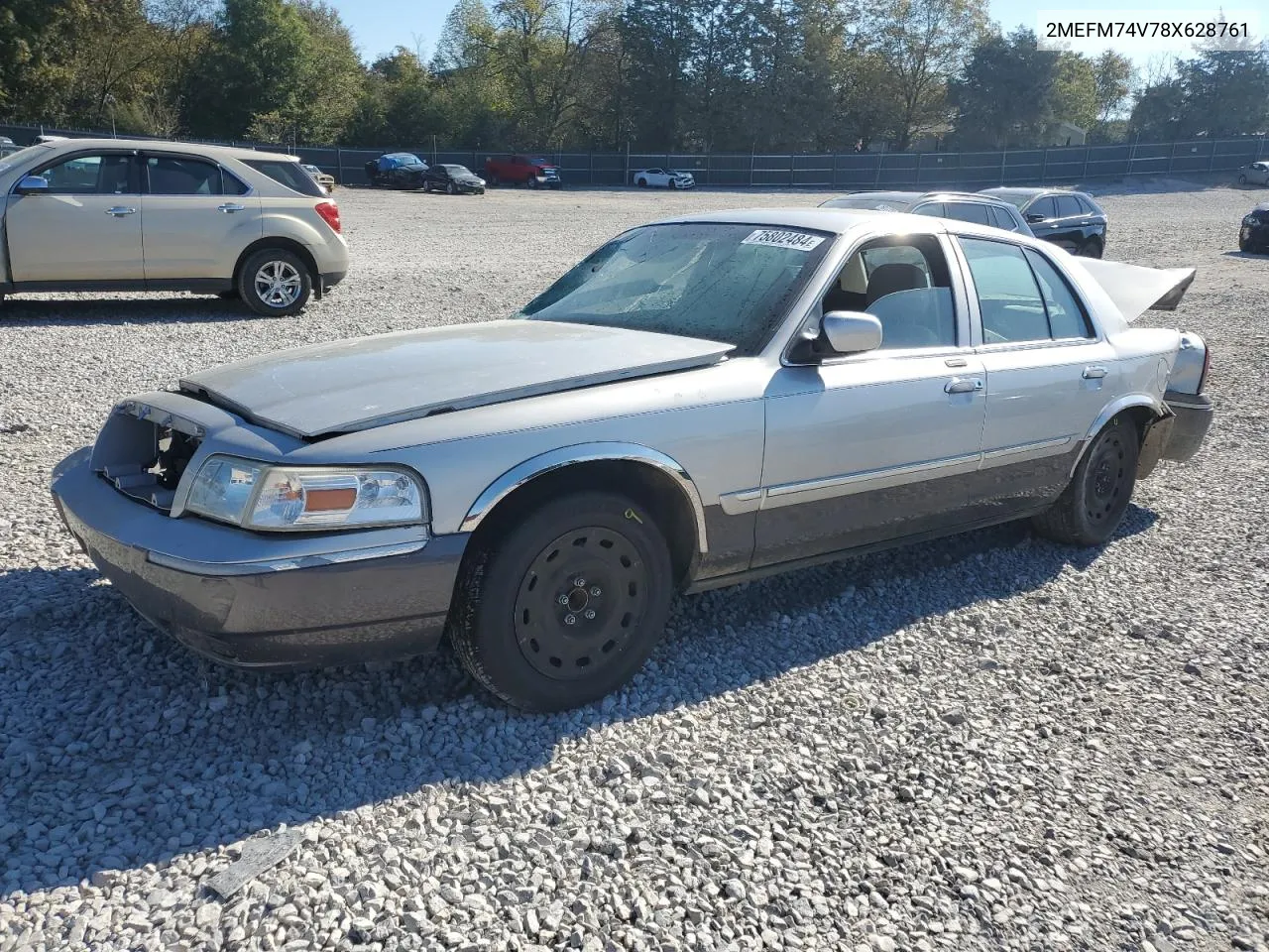 2008 Mercury Grand Marquis Gs VIN: 2MEFM74V78X628761 Lot: 75802484