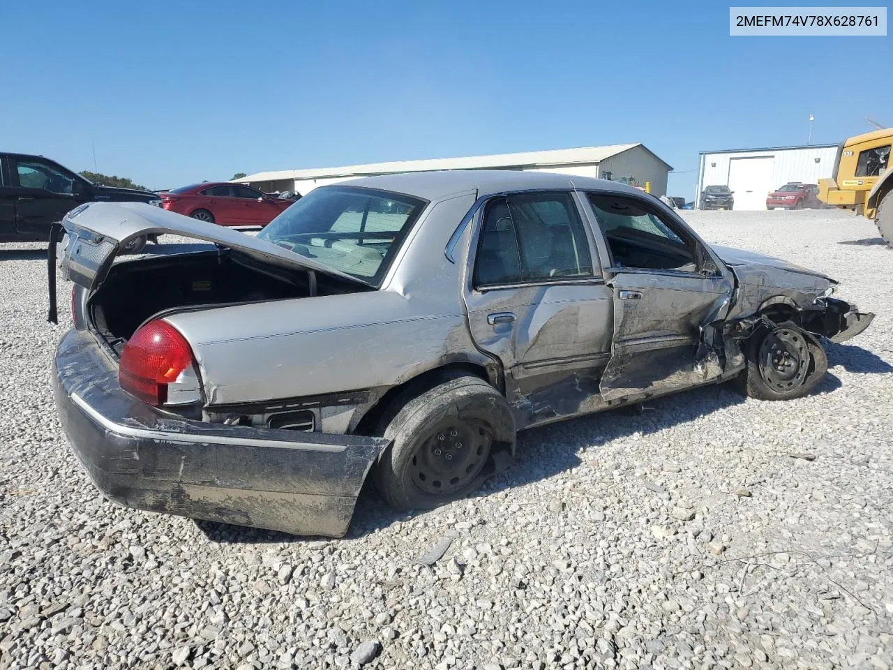 2008 Mercury Grand Marquis Gs VIN: 2MEFM74V78X628761 Lot: 75802484