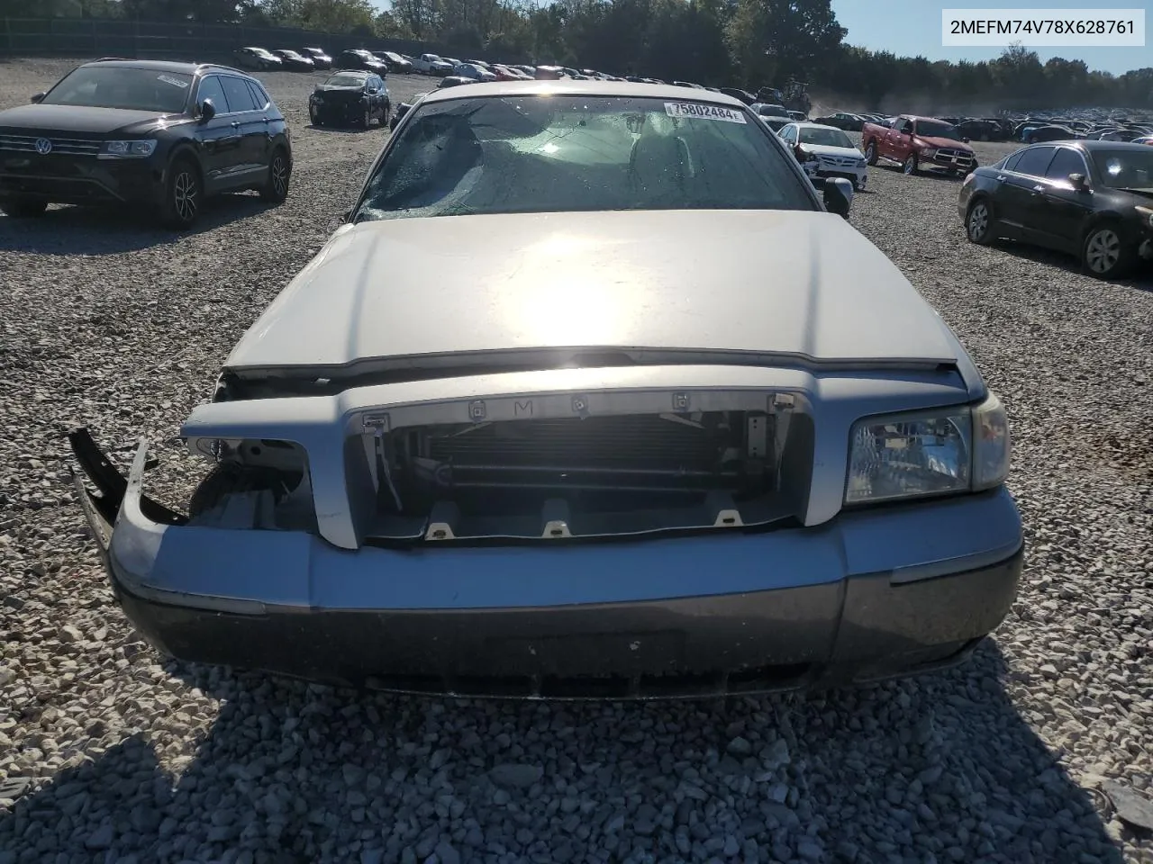 2008 Mercury Grand Marquis Gs VIN: 2MEFM74V78X628761 Lot: 75802484