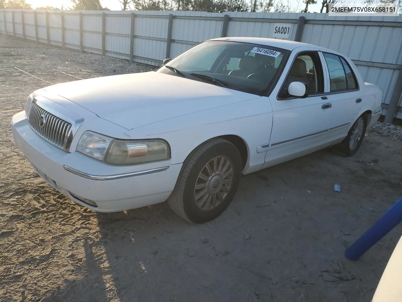 2008 Mercury Grand Marquis Ls VIN: 2MEFM75V08X658151 Lot: 76416094