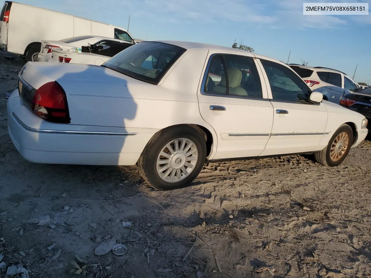 2008 Mercury Grand Marquis Ls VIN: 2MEFM75V08X658151 Lot: 76416094