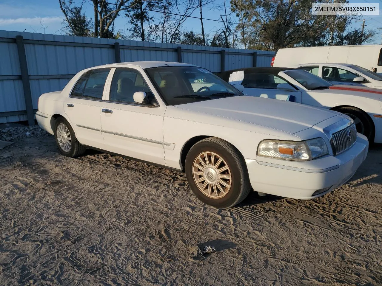 2008 Mercury Grand Marquis Ls VIN: 2MEFM75V08X658151 Lot: 76416094