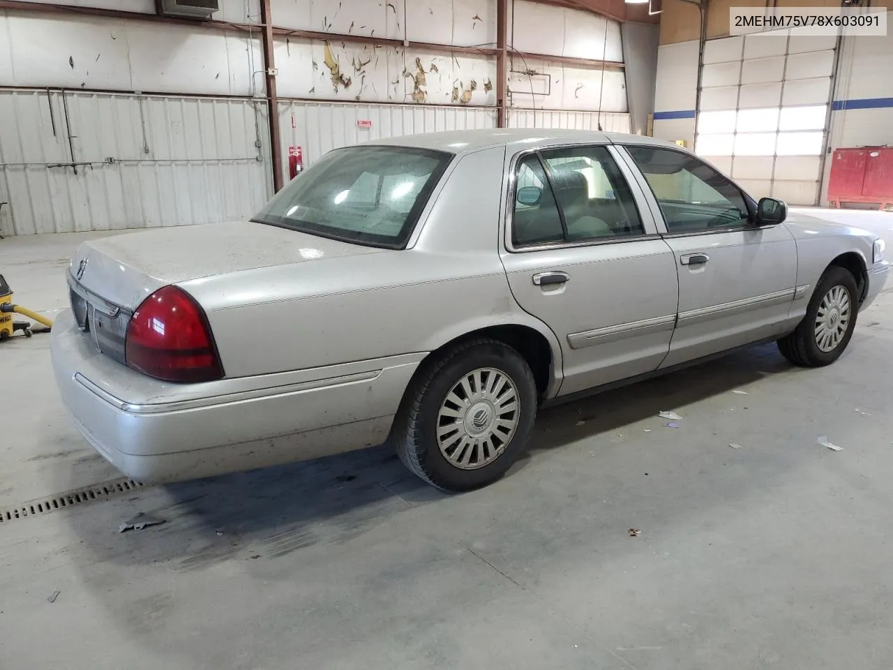 2008 Mercury Grand Marquis Ls VIN: 2MEHM75V78X603091 Lot: 76592484