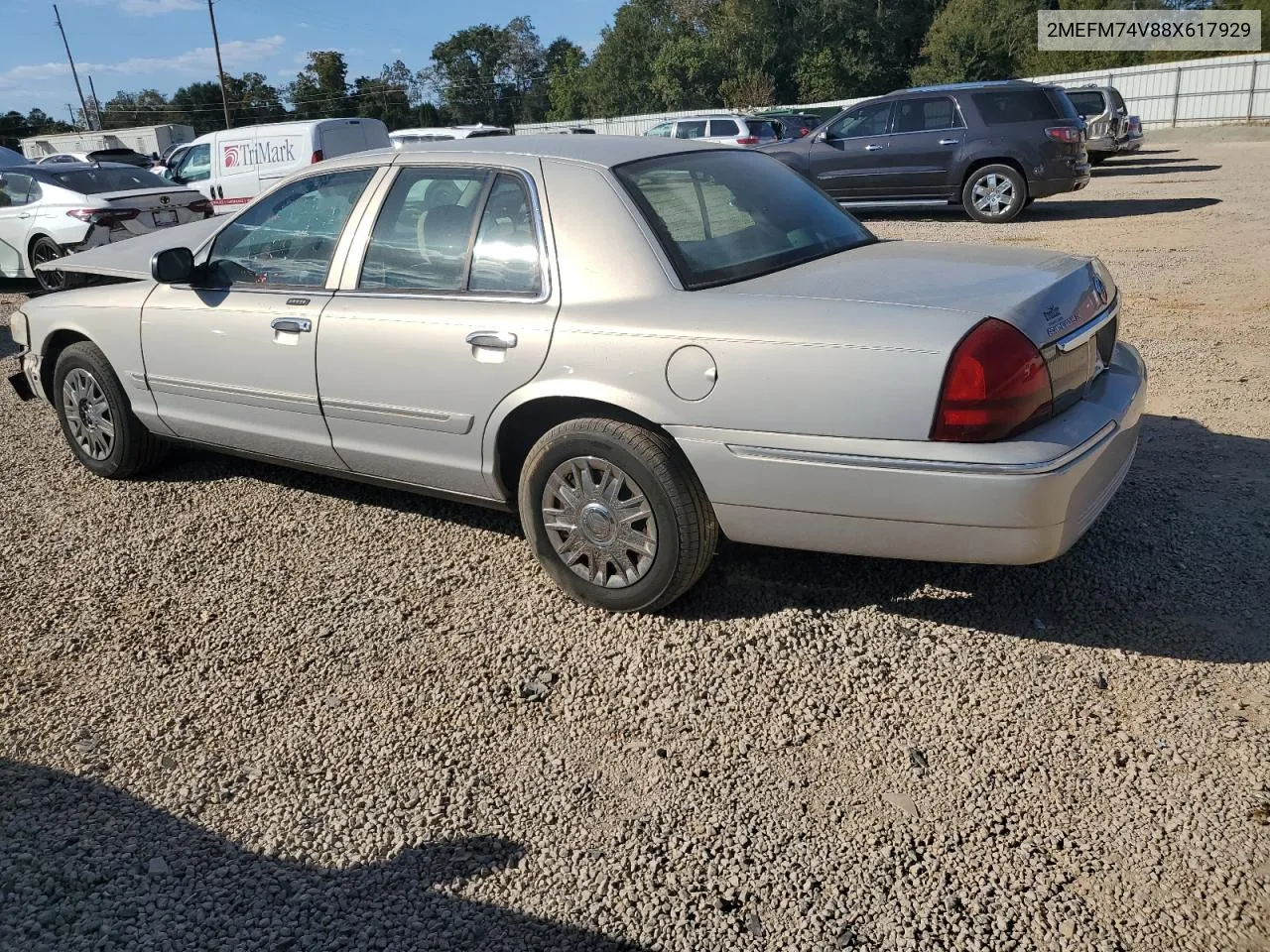 2008 Mercury Grand Marquis Gs VIN: 2MEFM74V88X617929 Lot: 76961994