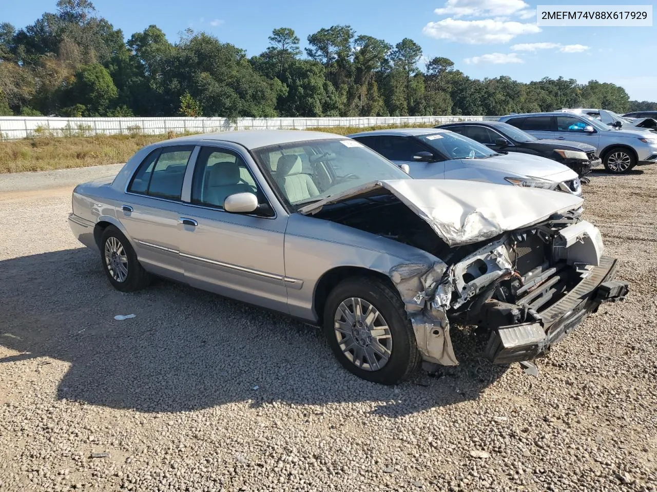 2008 Mercury Grand Marquis Gs VIN: 2MEFM74V88X617929 Lot: 76961994