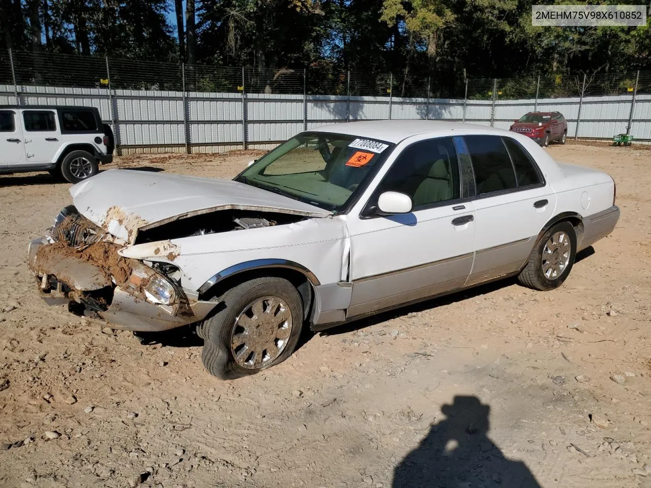 2008 Mercury Grand Marquis Ls VIN: 2MEHM75V98X610852 Lot: 77008084