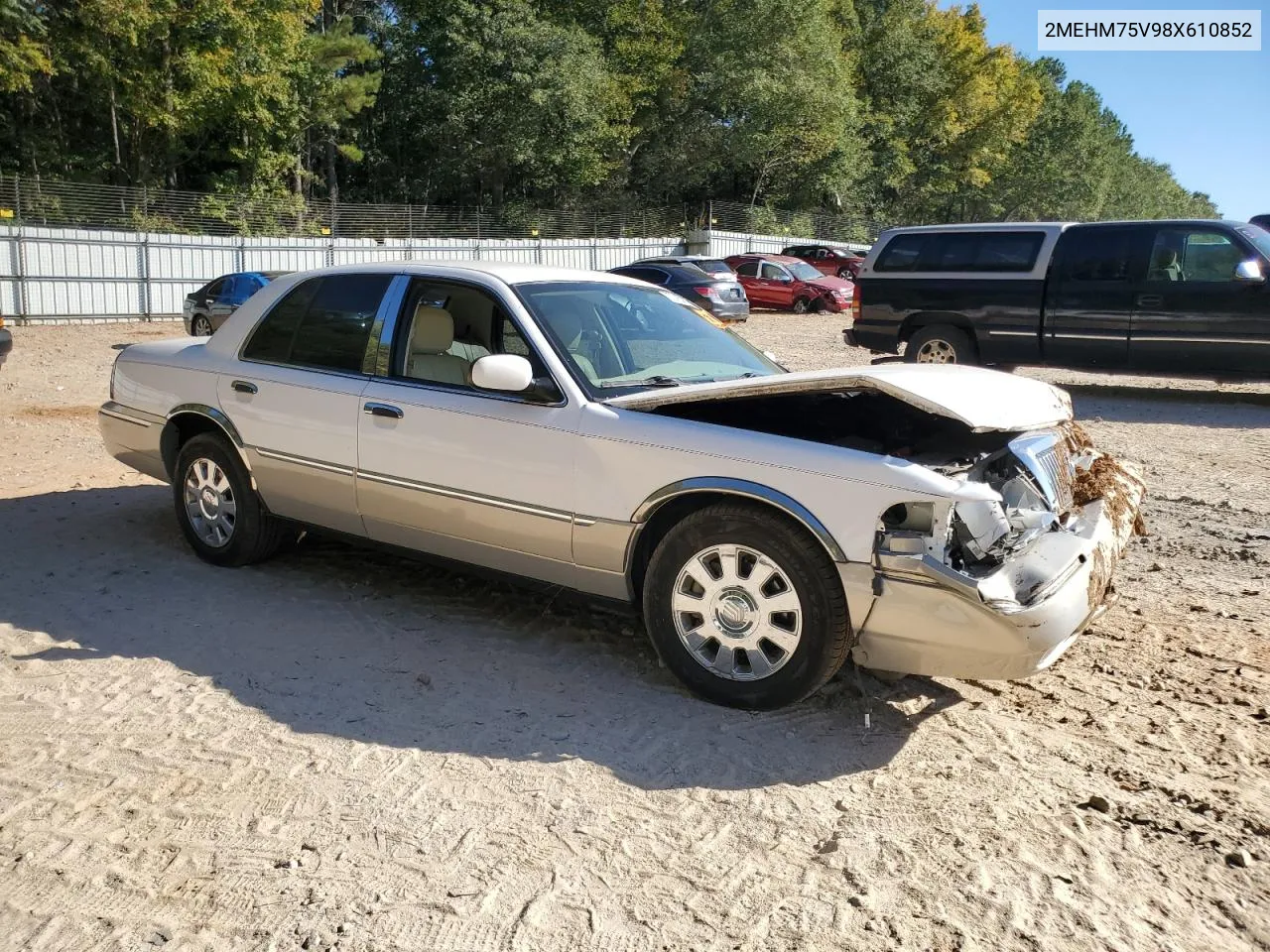 2008 Mercury Grand Marquis Ls VIN: 2MEHM75V98X610852 Lot: 77008084