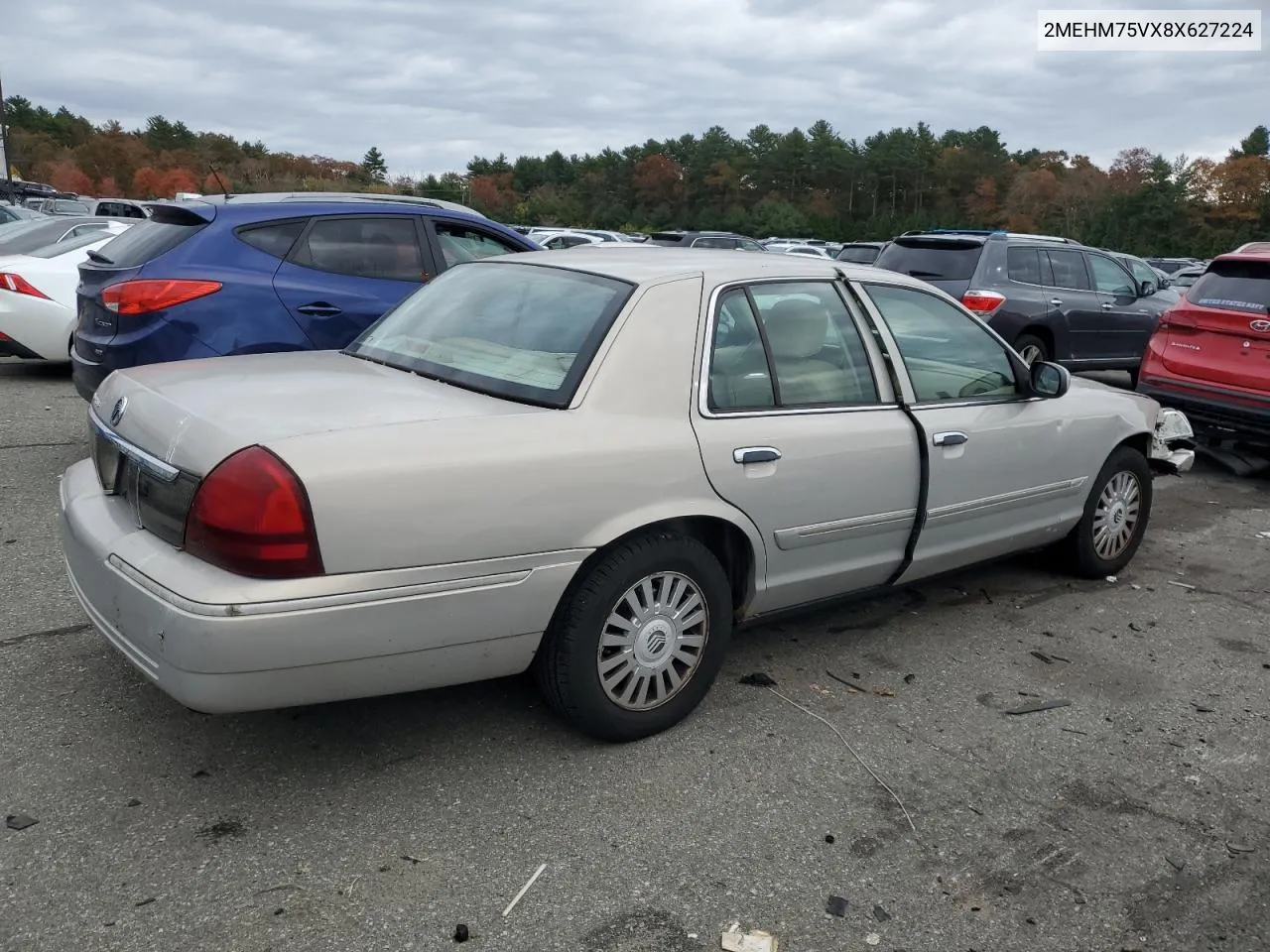 2008 Mercury Grand Marquis Ls VIN: 2MEHM75VX8X627224 Lot: 77035444