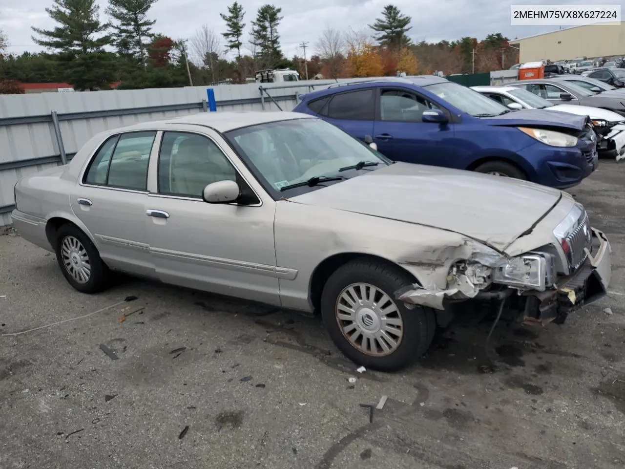 2008 Mercury Grand Marquis Ls VIN: 2MEHM75VX8X627224 Lot: 77035444