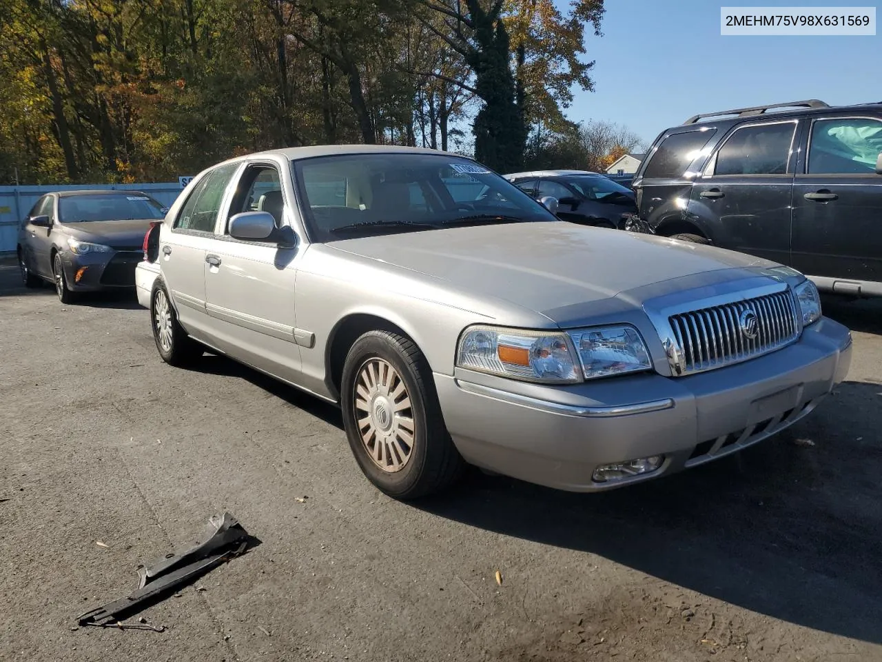 2008 Mercury Grand Marquis Ls VIN: 2MEHM75V98X631569 Lot: 77088754