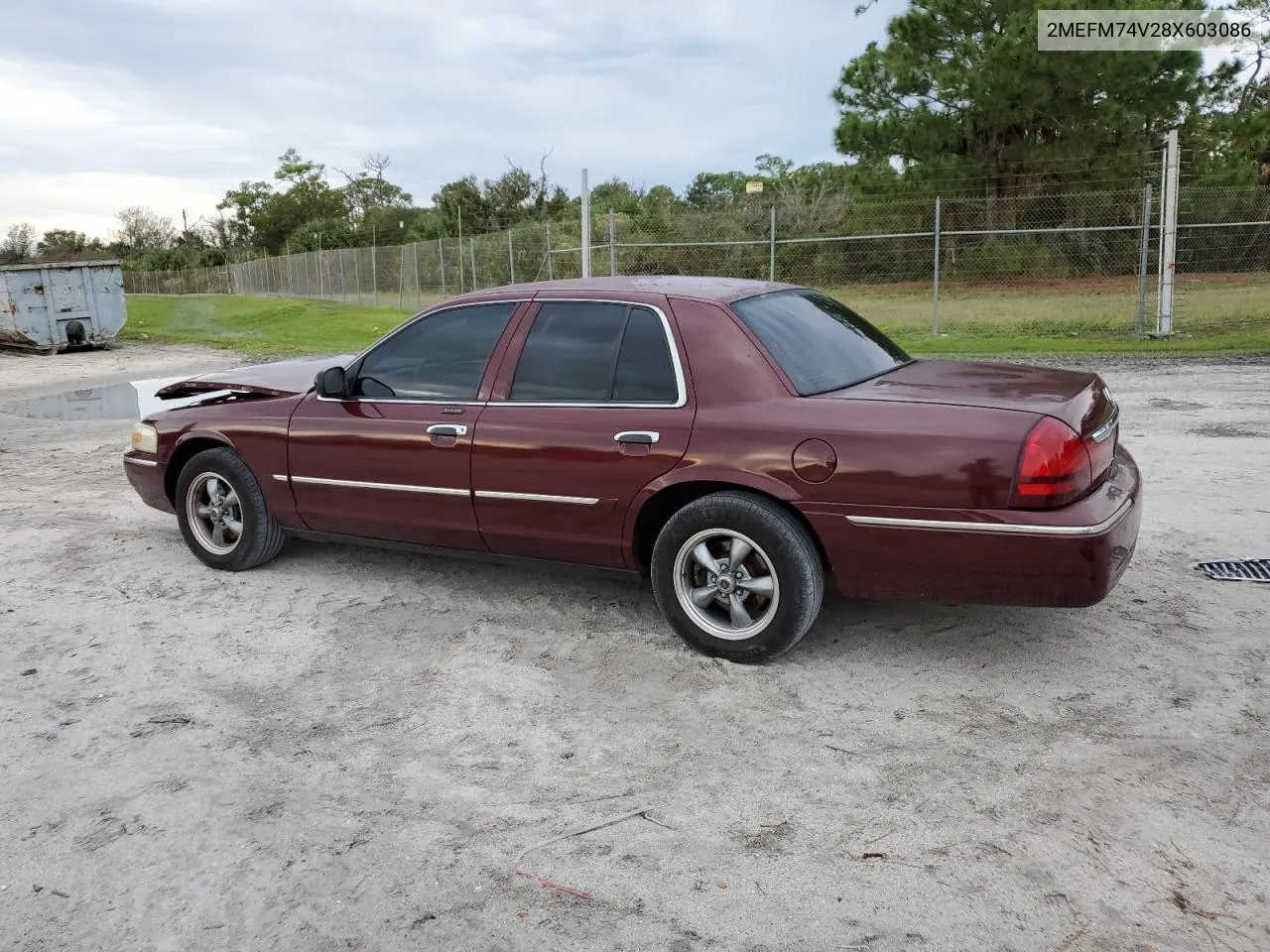 2008 Mercury Grand Marquis Gs VIN: 2MEFM74V28X603086 Lot: 77827554