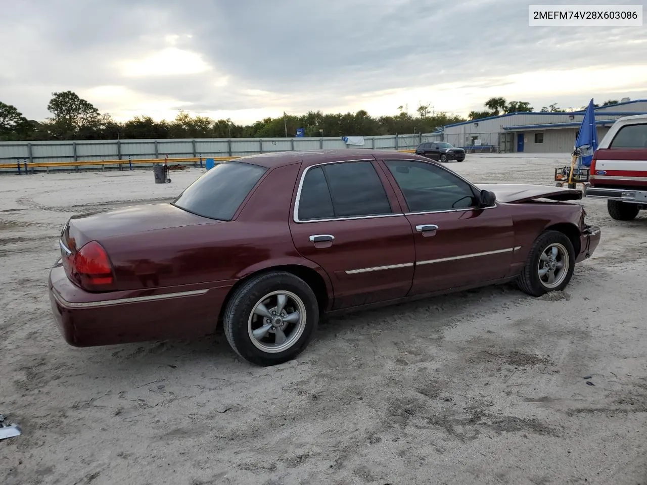 2008 Mercury Grand Marquis Gs VIN: 2MEFM74V28X603086 Lot: 77827554