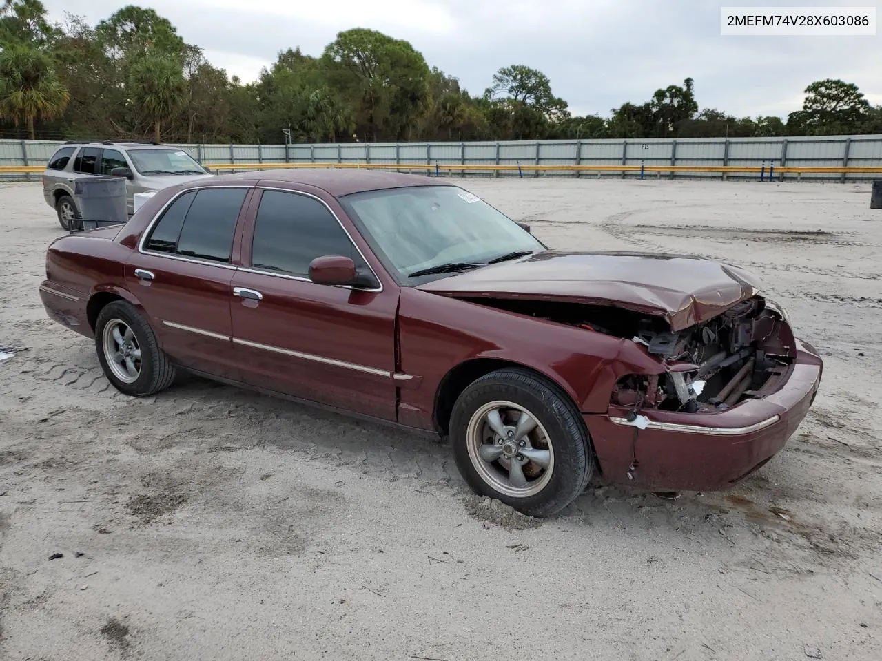 2008 Mercury Grand Marquis Gs VIN: 2MEFM74V28X603086 Lot: 77827554