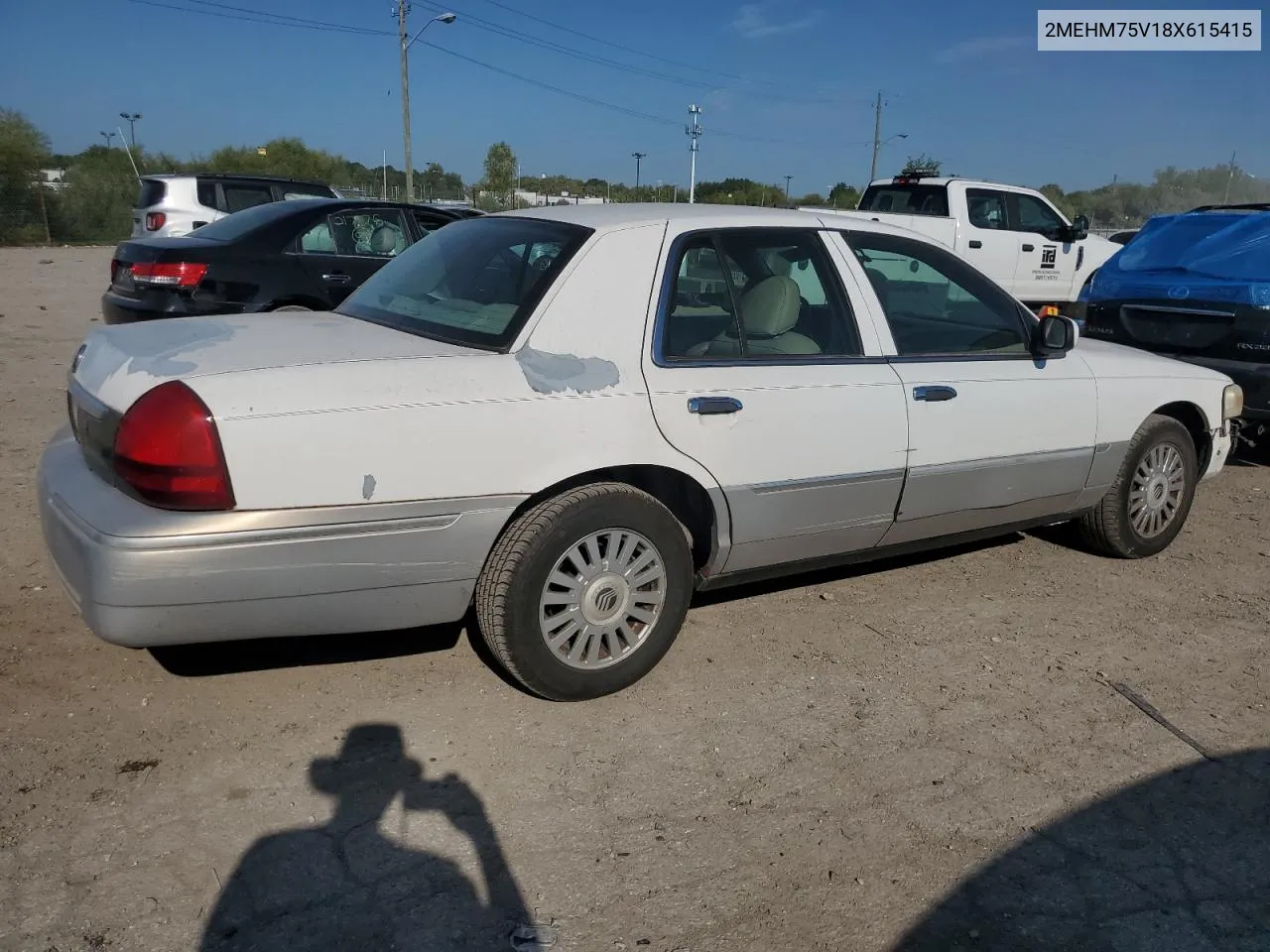 2008 Mercury Grand Marquis Ls VIN: 2MEHM75V18X615415 Lot: 78488734