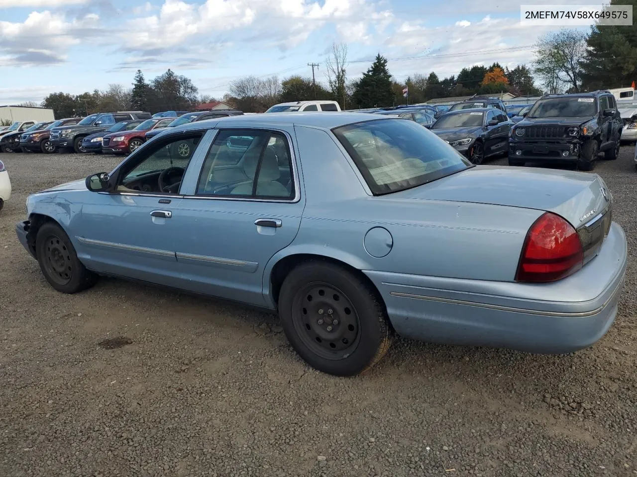 2008 Mercury Grand Marquis Gs VIN: 2MEFM74V58X649575 Lot: 78982534