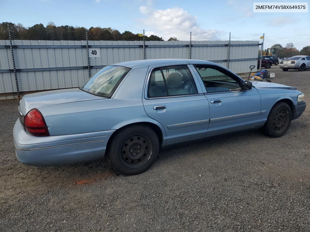 2008 Mercury Grand Marquis Gs VIN: 2MEFM74V58X649575 Lot: 78982534