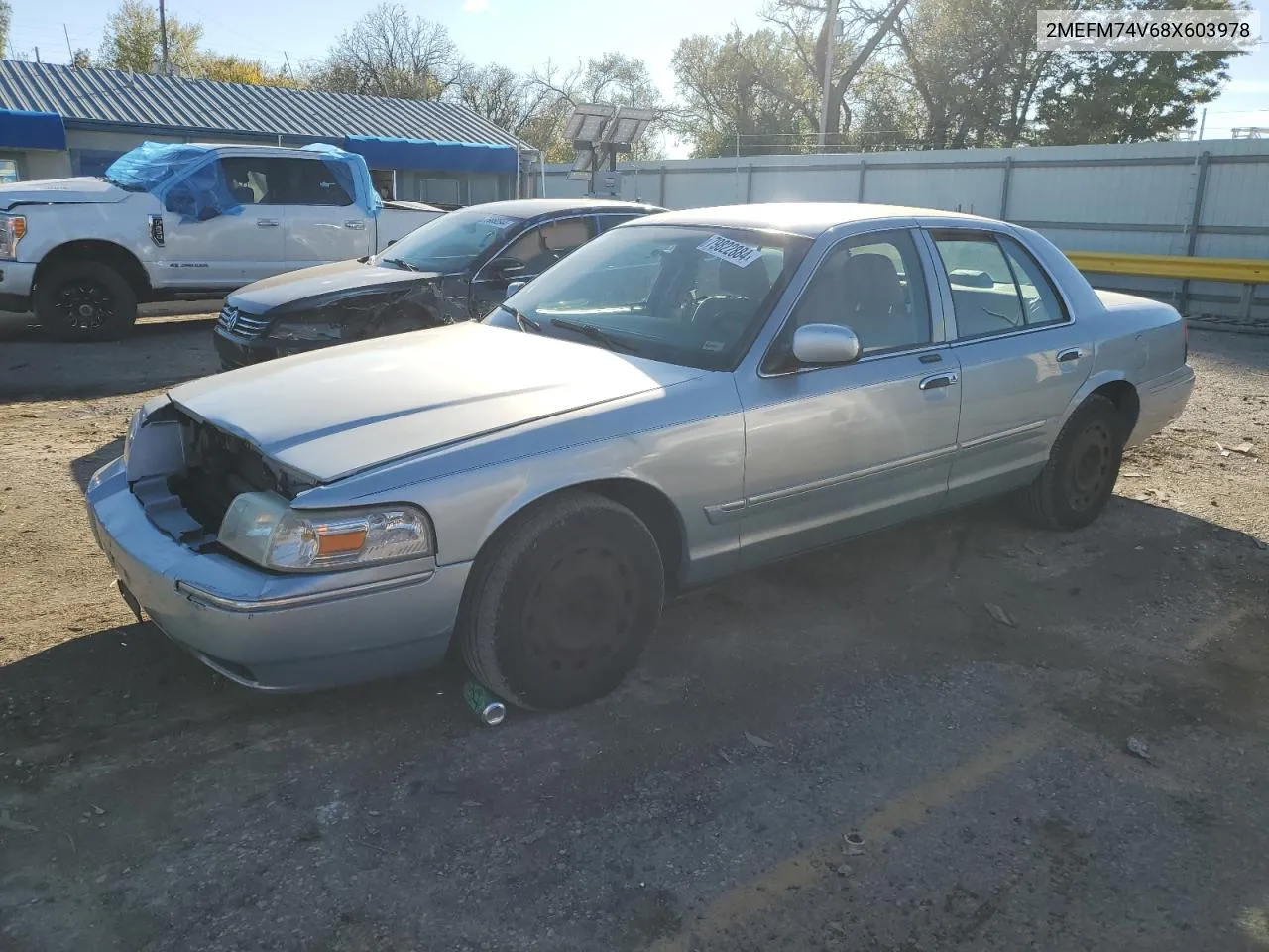 2008 Mercury Grand Marquis Gs VIN: 2MEFM74V68X603978 Lot: 79822884