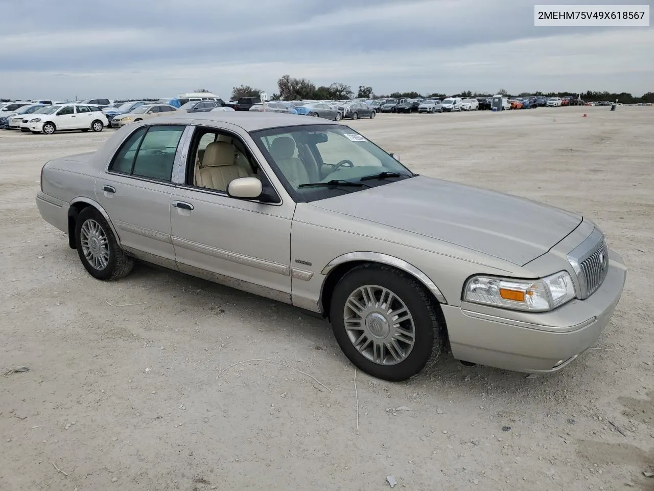 2009 Mercury Grand Marquis Ls VIN: 2MEHM75V49X618567 Lot: 77989994