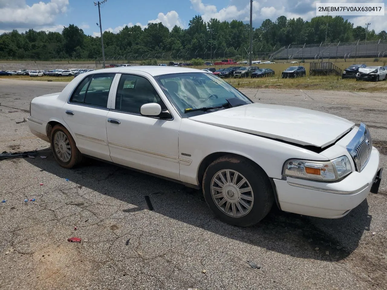 2010 Mercury Grand Marquis Ls VIN: 2MEBM7FV0AX630417 Lot: 65022524