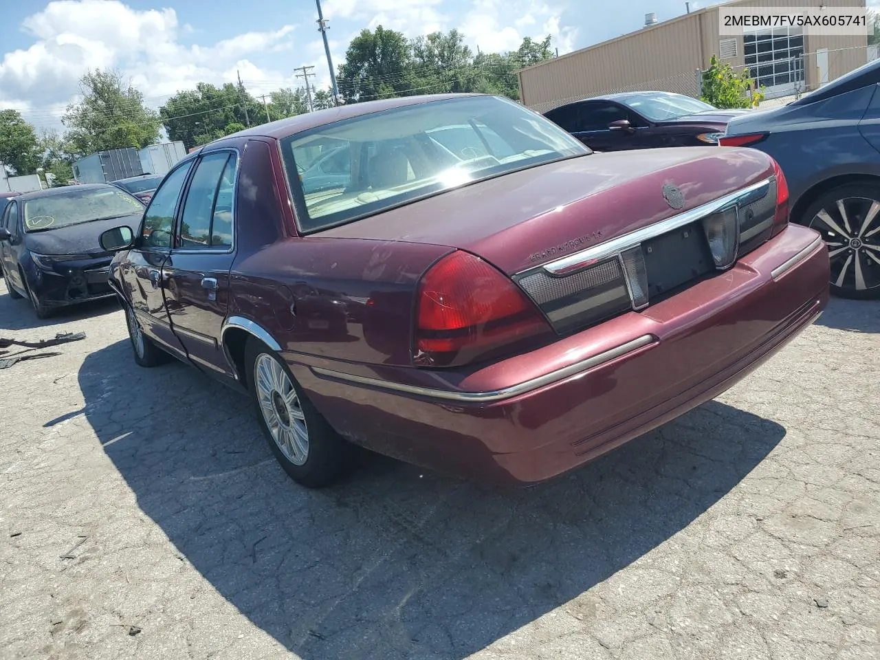 2010 Mercury Grand Marquis Ls VIN: 2MEBM7FV5AX605741 Lot: 65731664