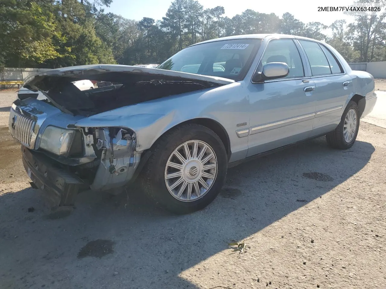 2010 Mercury Grand Marquis Ls VIN: 2MEBM7FV4AX634826 Lot: 72812414