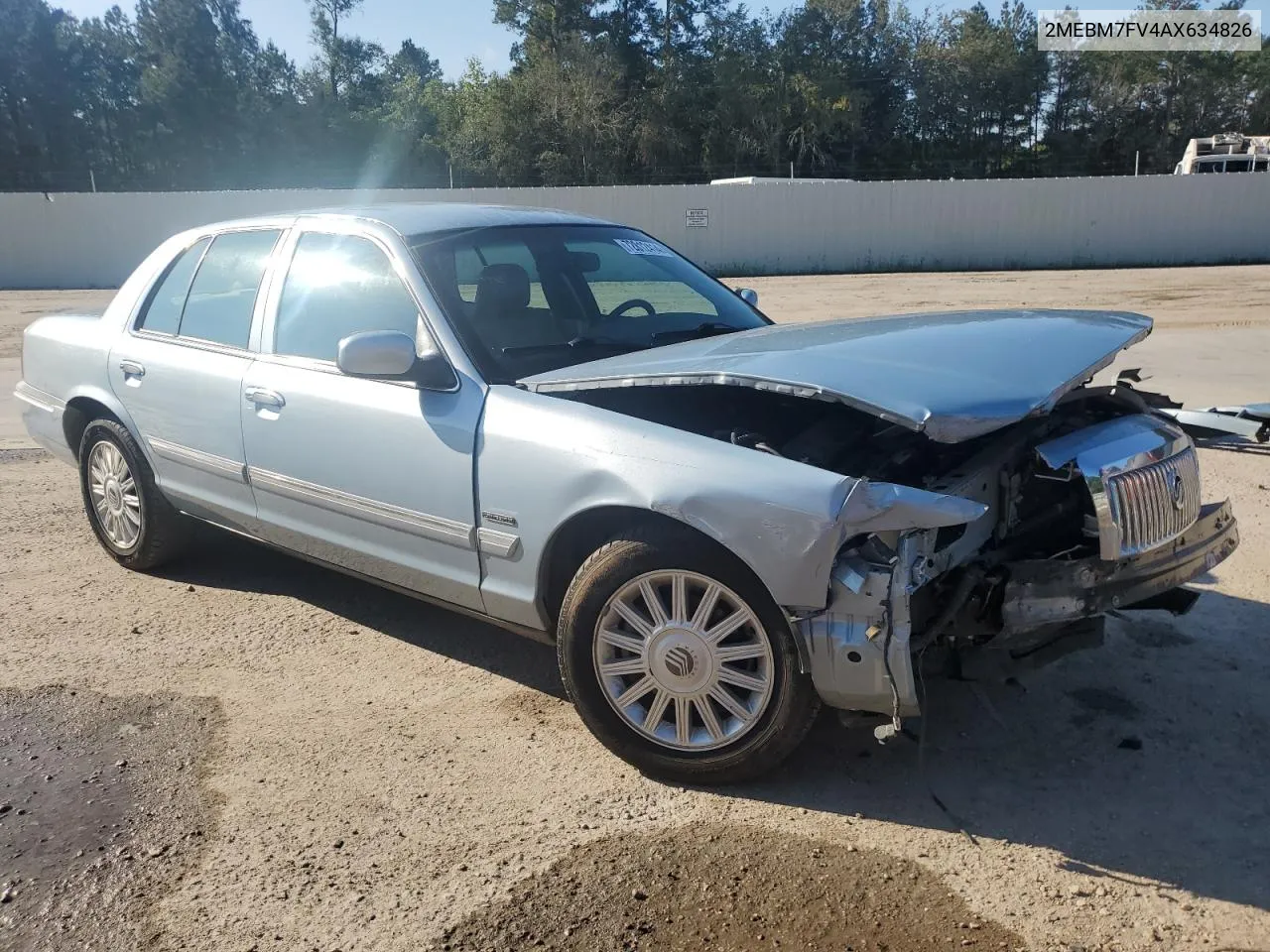 2010 Mercury Grand Marquis Ls VIN: 2MEBM7FV4AX634826 Lot: 72812414