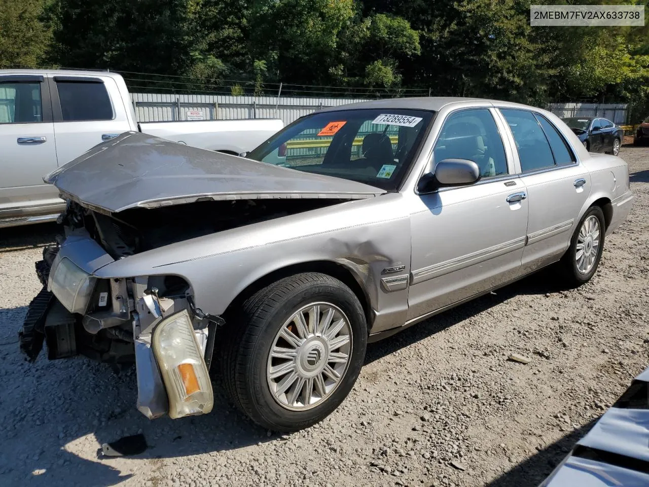 2010 Mercury Grand Marquis Ls VIN: 2MEBM7FV2AX633738 Lot: 73289554